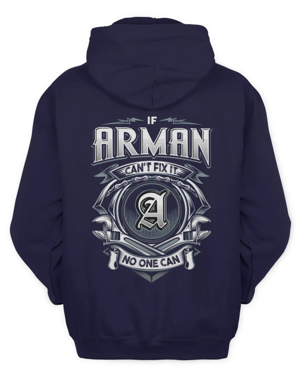 ARMAN AP81-K4-626 - Personalized Ahmed Quote Apparel “If Ahmed Can't Fix It, No One Can” - Unisex Hoodie - Navy