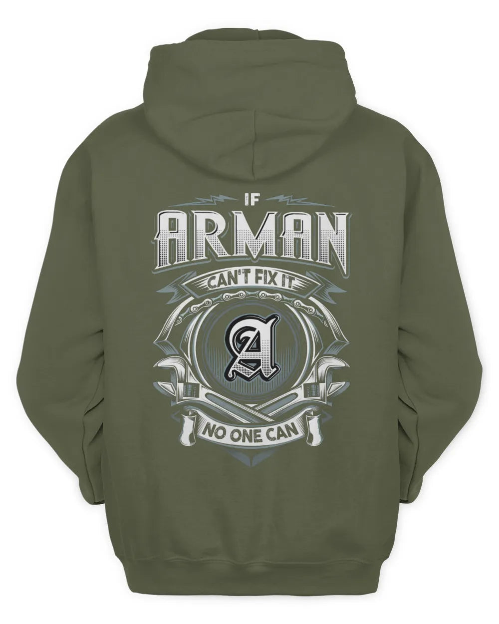 ARMAN AP81-K4-626 - Personalized Ahmed Quote Apparel “If Ahmed Can't Fix It, No One Can” - Unisex Hoodie - Military Green