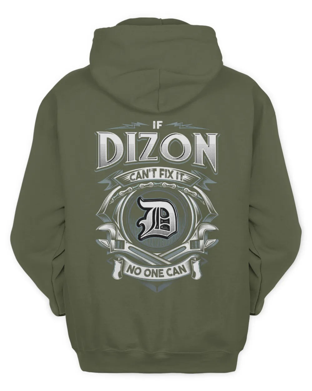 DIZON AP81-K4-626 - Personalized Ahmed Quote Apparel “If Ahmed Can't Fix It, No One Can” - Unisex Hoodie - Military Green