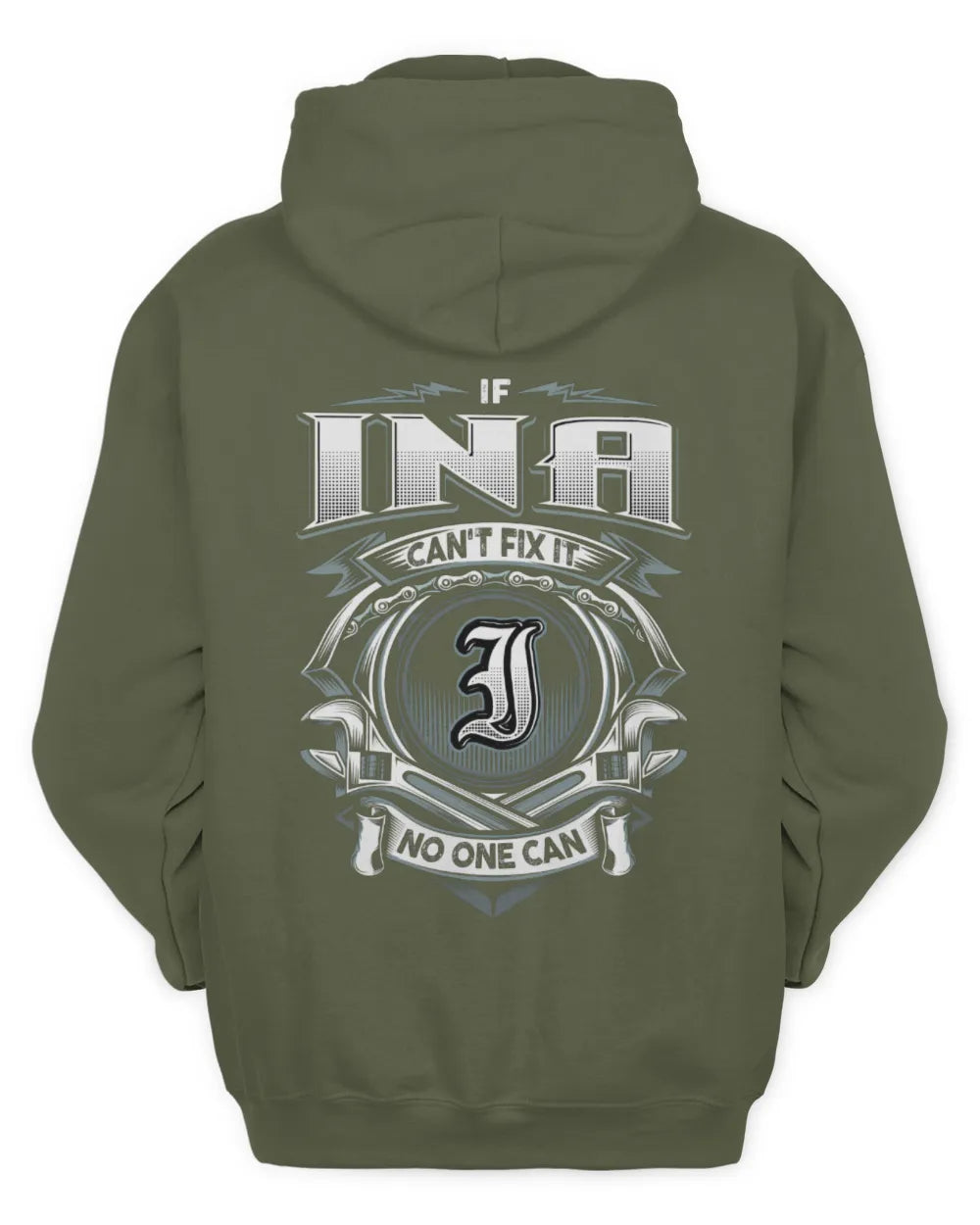 INA AP81-K4-626 - Personalized Ahmed Quote Apparel “If Ahmed Can't Fix It, No One Can” - Unisex Hoodie - Military Green