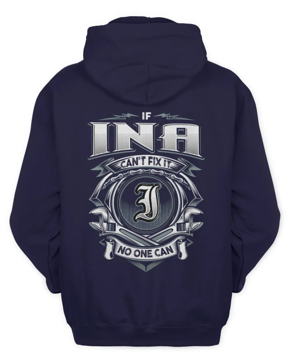 INA AP81-K4-626 - Personalized Ahmed Quote Apparel “If Ahmed Can't Fix It, No One Can” - Unisex Hoodie - Navy