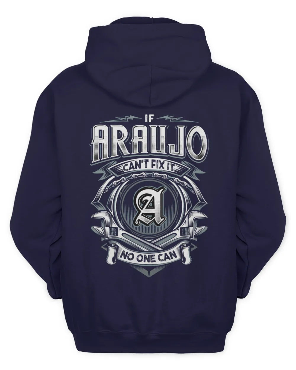 ARAUJO AP81-K4-626 - Personalized Ahmed Quote Apparel “If Ahmed Can't Fix It, No One Can” - Unisex Hoodie - Navy