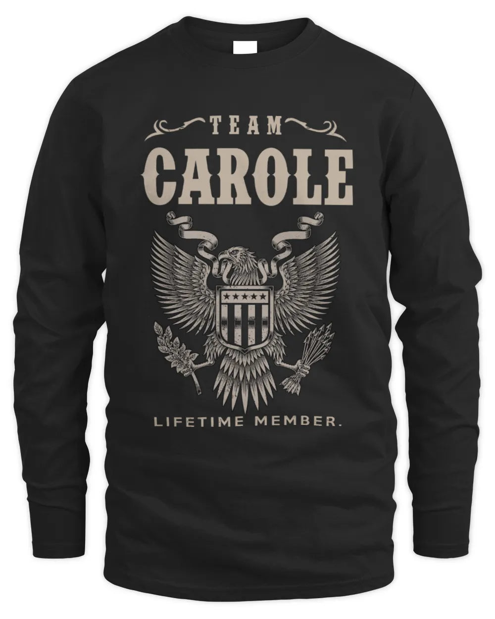 CAROLE TP06-K82 – Personalized Classic Style Apparel “Team NAME Lifetime Member” - Men's Long Sleeved T-Shirt - Black