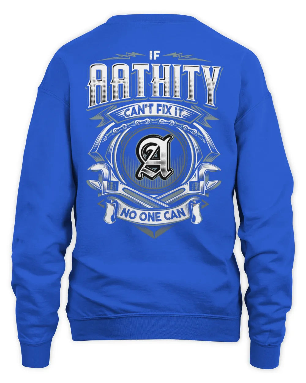 AATHITY AP81-K4-626 - Personalized Ahmed Quote Apparel “If Ahmed Can't Fix It, No One Can” - Unisex Sweatshirt - Royal