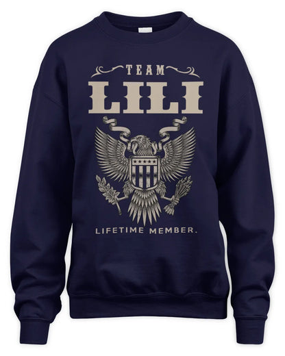LILI TP06-K82 – Personalized Classic Style Apparel “Team NAME Lifetime Member” - Unisex Sweatshirt - Navy