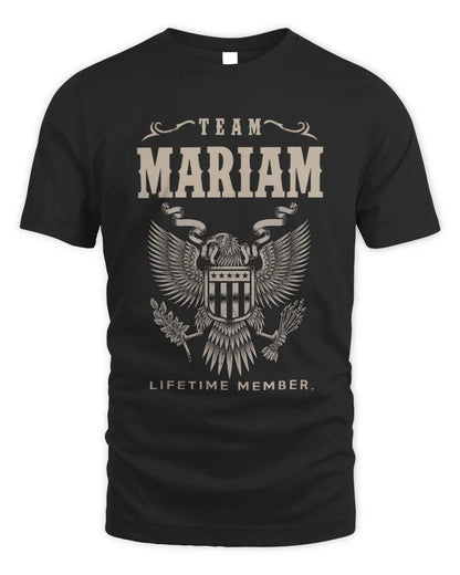 MARIAM TP06-K82 – Personalized Classic Style Apparel “Team NAME Lifetime Member” - Unisex Standard T-Shirt - Black