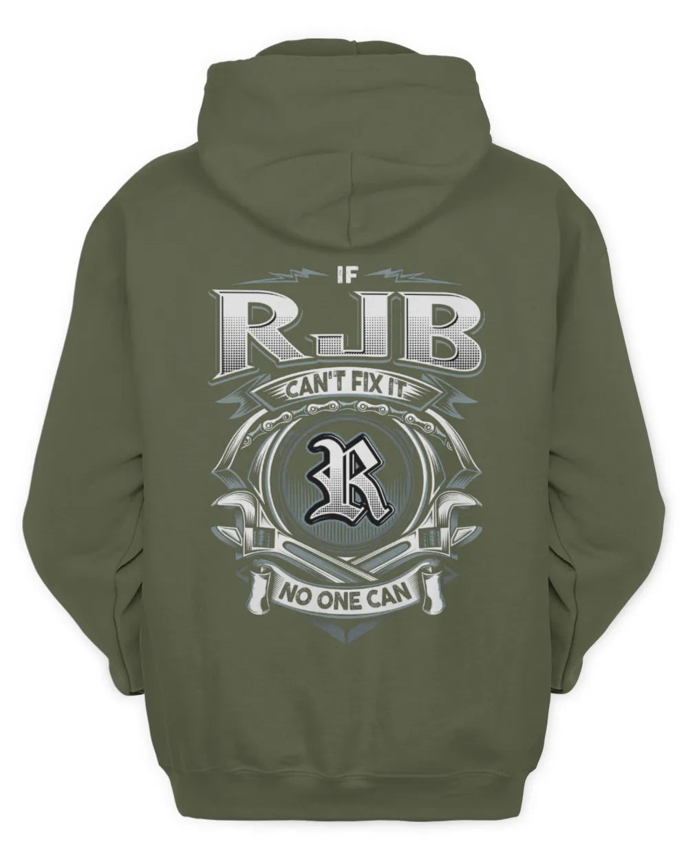 RJB AP81-K4-626 - Personalized Ahmed Quote Apparel “If Ahmed Can't Fix It, No One Can” - Unisex Hoodie - Military Green