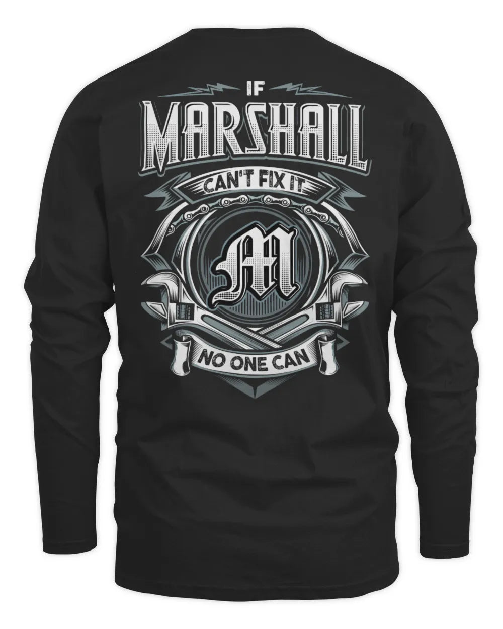 MARSHALL AP81-K4-626 - Personalized Ahmed Quote Apparel “If Ahmed Can't Fix It, No One Can” - Men's Long Sleeved T-Shirt - Black