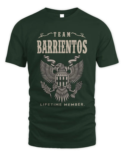 BARRIENTOS TP06-K82 – Personalized Classic Style Apparel “Team NAME Lifetime Member” - Unisex Standard T-Shirt - Forest Green