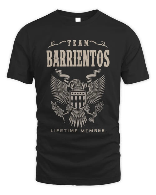 BARRIENTOS TP06-K82 – Personalized Classic Style Apparel “Team NAME Lifetime Member” - Unisex Standard T-Shirt - Black