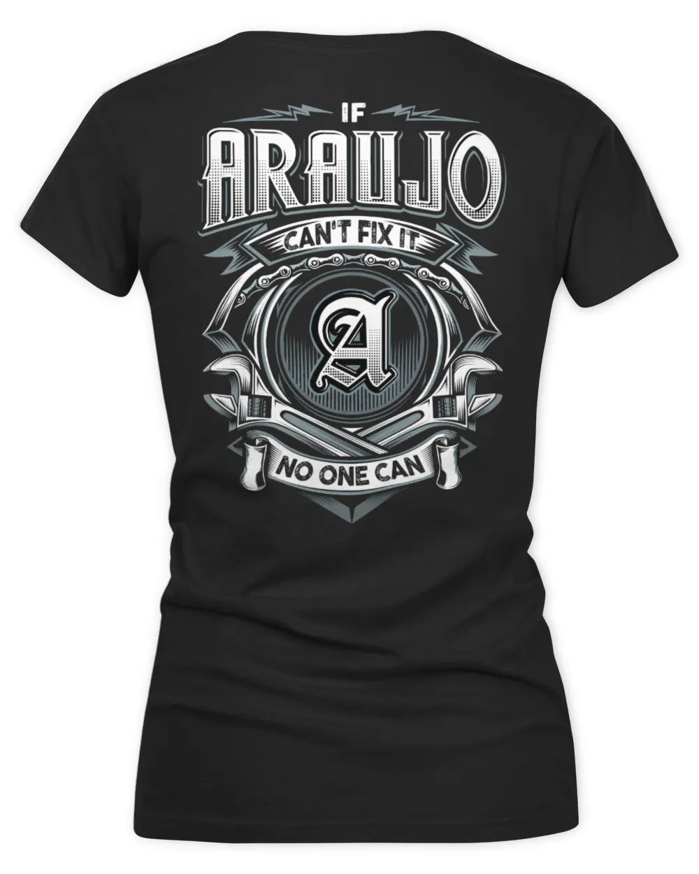 ARAUJO AP81-K4-626 - Personalized Ahmed Quote Apparel “If Ahmed Can't Fix It, No One Can” - Women's V-Neck T-Shirt - Black