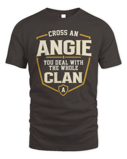 ANGIE NT1-K008 Cross A/An NAME, You Deal With the Whole Clan | Personalized Vintage T-Shirt - Unisex Standard T-Shirt - Dark Chocolate