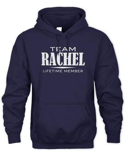 RACHEL BL62-K4-128 - Personalized “Team NAME Lifetime Member” - Unisex Hoodie - Navy