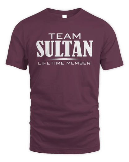 SULTAN BL62-K4-128 - Personalized “Team NAME Lifetime Member” - Unisex Standard T-Shirt - Maroon
