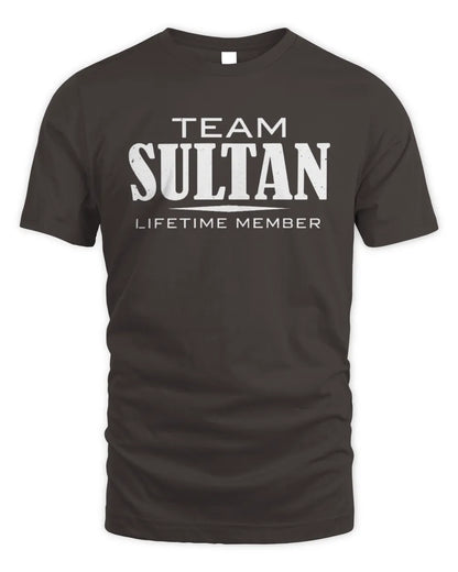 SULTAN BL62-K4-128 - Personalized “Team NAME Lifetime Member” - Unisex Standard T-Shirt - Dark Chocolate