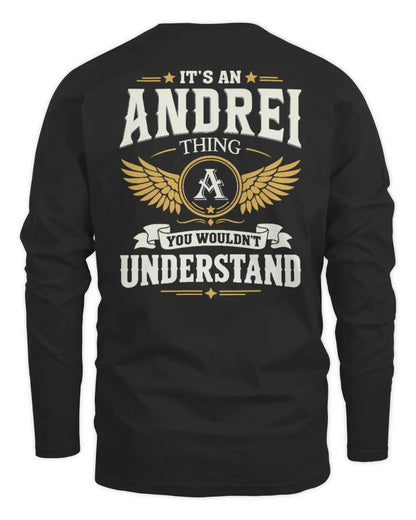 ANDREI KT06-M008 It’s a [NAME] Thing – You Wouldn’t Understand | Personalized Vintage T-Shirt - Men's Long Sleeved T-Shirt - Black