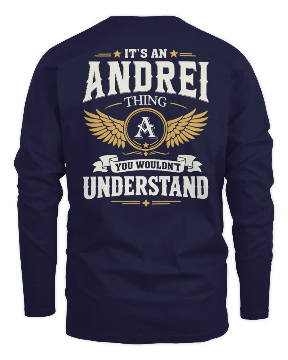 ANDREI KT06-M008 It’s a [NAME] Thing – You Wouldn’t Understand | Personalized Vintage T-Shirt - Men's Long Sleeved T-Shirt - Navy