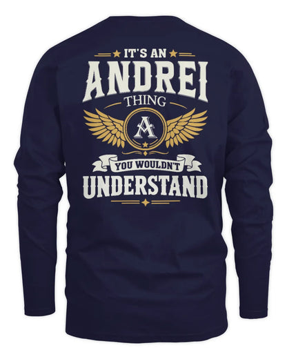 ANDREI KT06-M008 It’s a [NAME] Thing – You Wouldn’t Understand | Personalized Vintage T-Shirt - Men's Long Sleeved T-Shirt - Navy