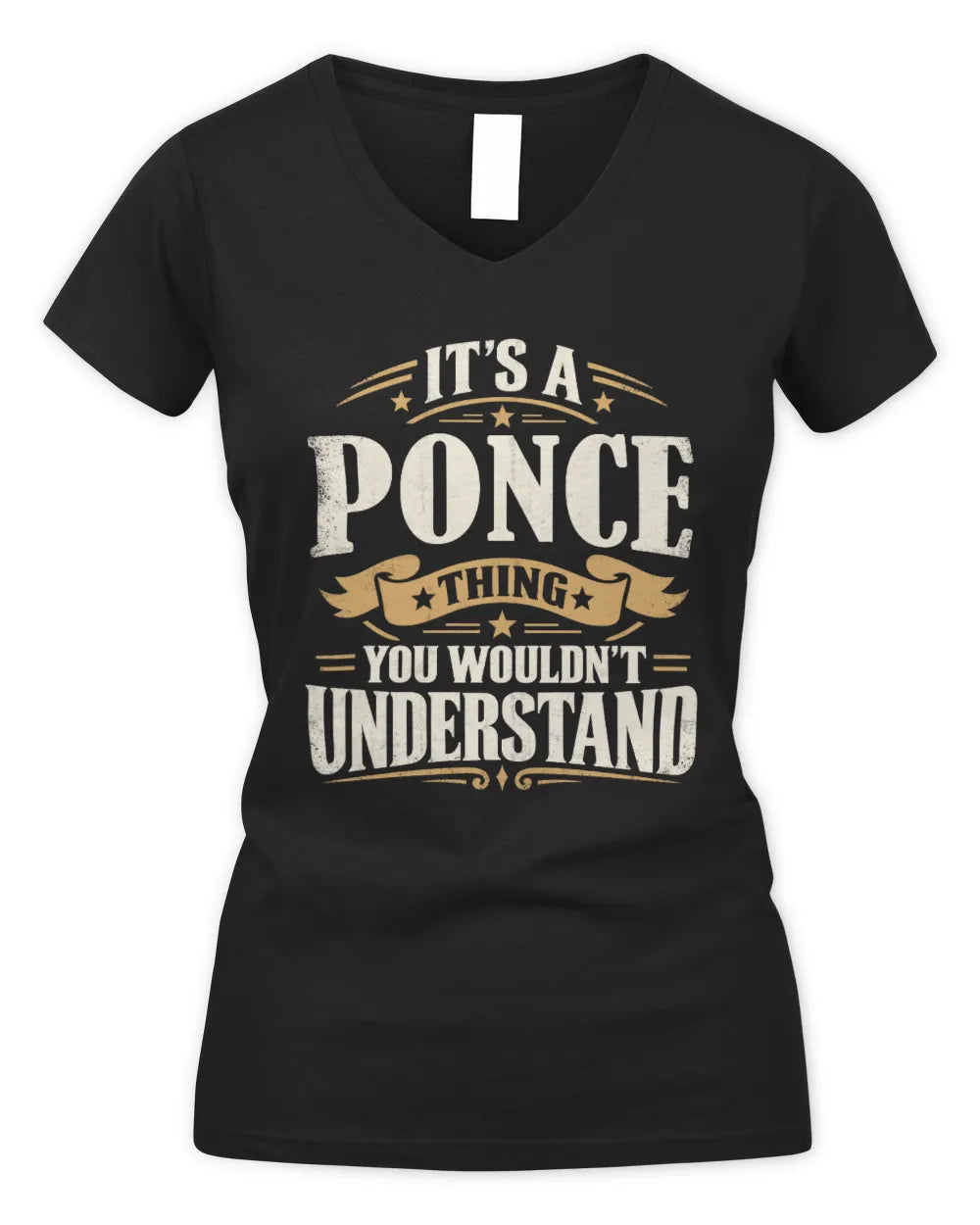 PONCE P08 TH51 - Personalized “It’s a/an [NAME] Thing – You Wouldn’t Understand” Shirt - Women's V-Neck T-Shirt - Black