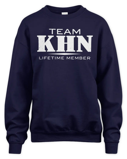 KHN BL62-K4-128 - Personalized “Team NAME Lifetime Member” - Unisex Sweatshirt - Navy