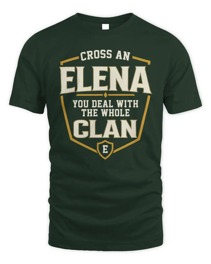 ELENA NT1-K008 Cross A/An NAME, You Deal With the Whole Clan | Personalized Vintage T-Shirt - Unisex Standard T-Shirt - Forest Green