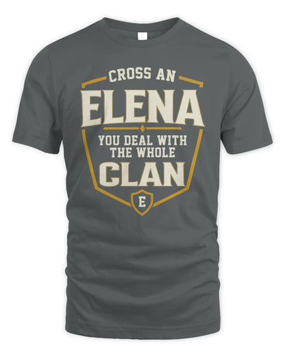 ELENA NT1-K008 Cross A/An NAME, You Deal With the Whole Clan | Personalized Vintage T-Shirt - Unisex Standard T-Shirt - Charcoal