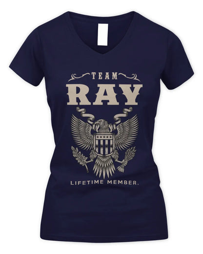 RAY TP06-K82 – Personalized Classic Style Apparel “Team NAME Lifetime Member” - Women's V-Neck T-Shirt - Navy