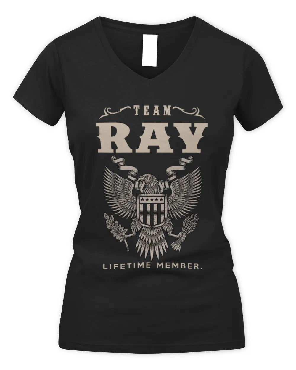 RAY TP06-K82 – Personalized Classic Style Apparel “Team NAME Lifetime Member” - Women's V-Neck T-Shirt - Black