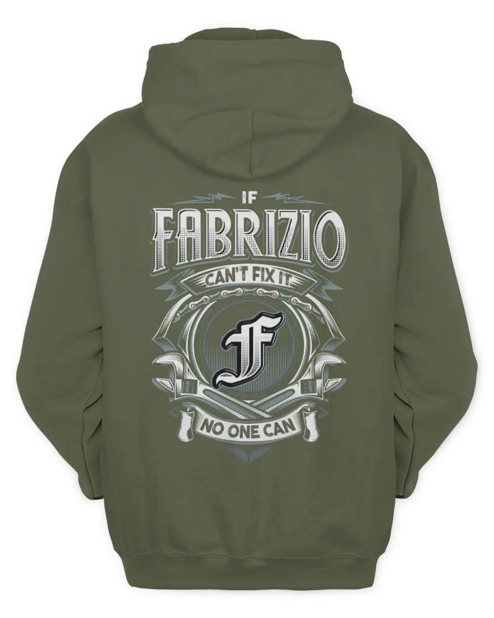 FABRIZIO AP81-K4-626 - Personalized Ahmed Quote Apparel “If Ahmed Can't Fix It, No One Can” - Unisex Hoodie - Military Green