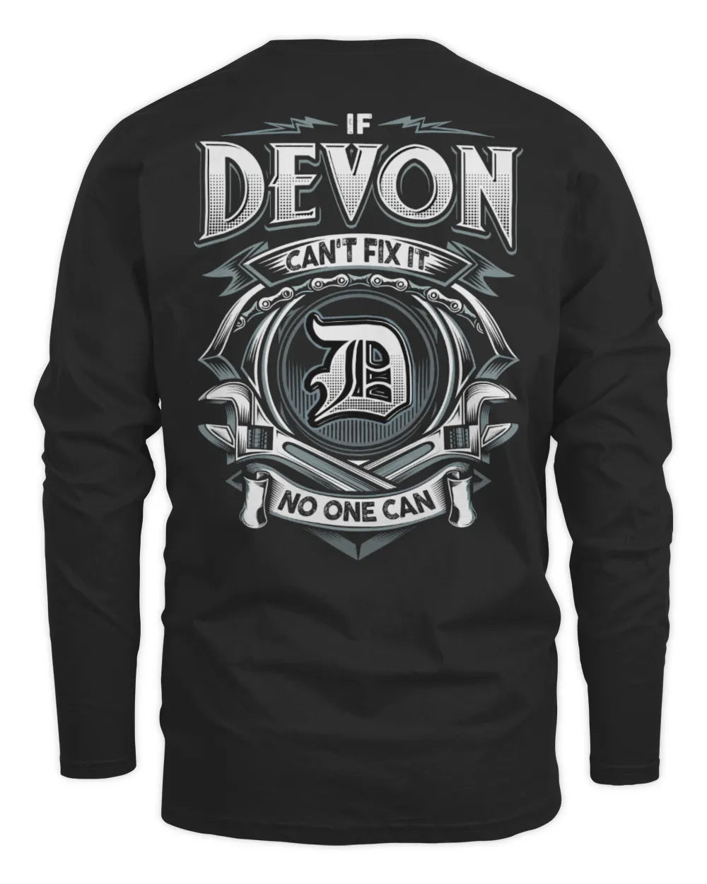DEVON AP81-K4-626 - Personalized Ahmed Quote Apparel “If Ahmed Can't Fix It, No One Can” - Men's Long Sleeved T-Shirt - Black