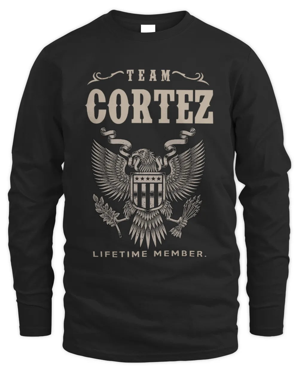 CORTEZ TP06-K82 – Personalized Classic Style Apparel “Team NAME Lifetime Member” - Men's Long Sleeved T-Shirt - Black