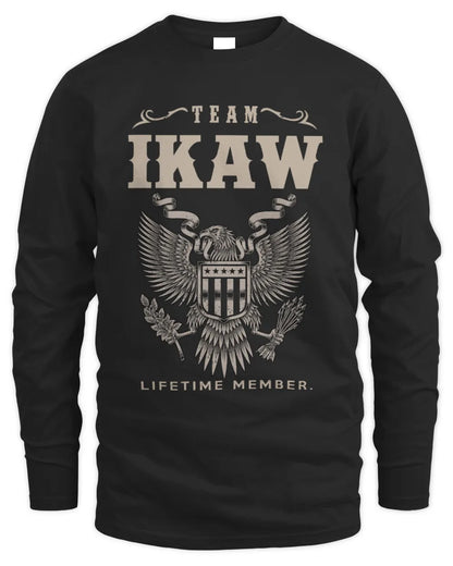 IKAW TP06-K82 – Personalized Classic Style Apparel “Team NAME Lifetime Member” - Men's Long Sleeved T-Shirt - Black
