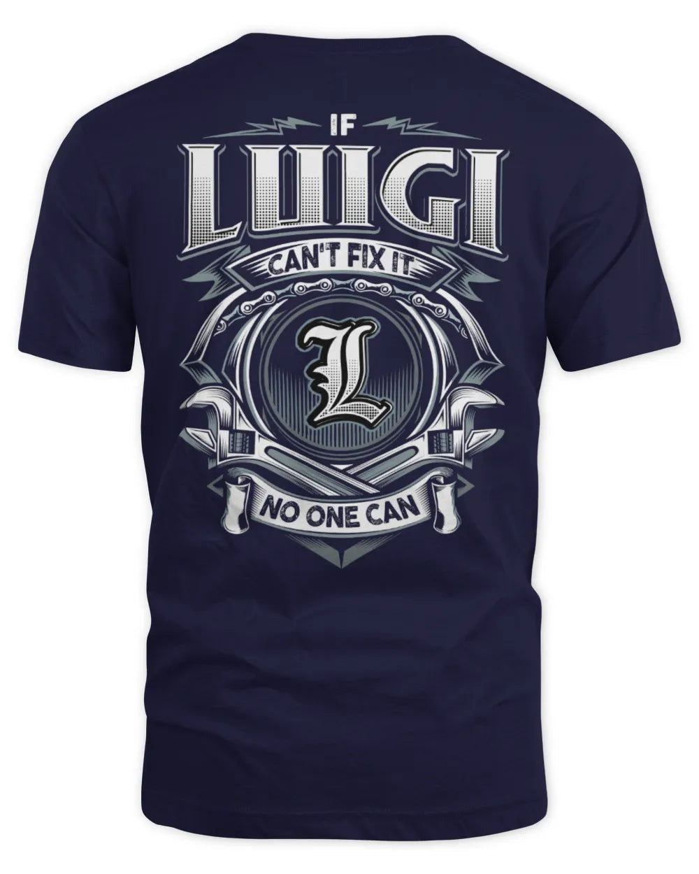 LUIGI AP81-K4-626 - Personalized Ahmed Quote Apparel “If Ahmed Can't Fix It, No One Can” - Unisex Standard T-Shirt - Navy