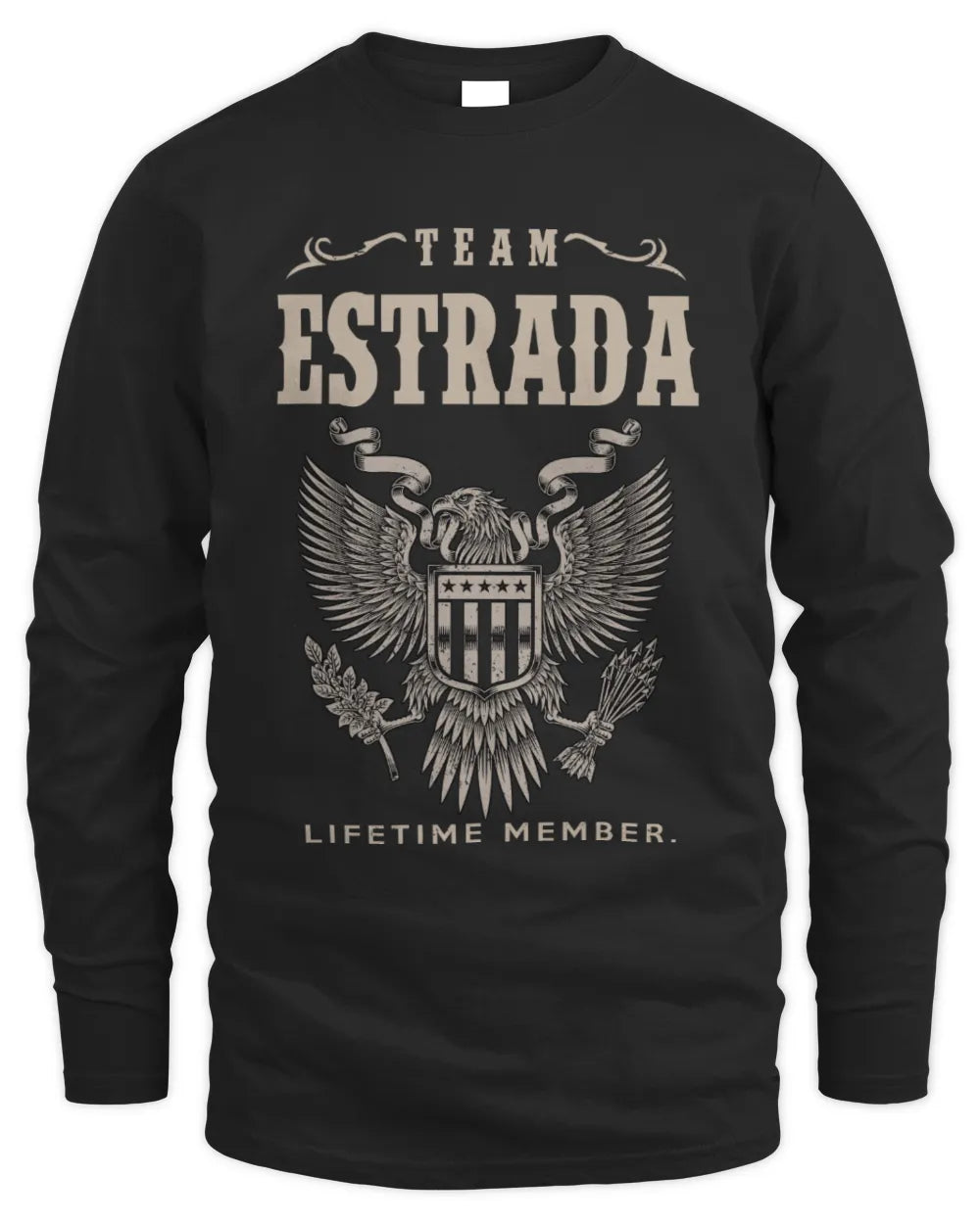 ESTRADA TP06-K82 – Personalized Classic Style Apparel “Team NAME Lifetime Member” - Men's Long Sleeved T-Shirt - Black