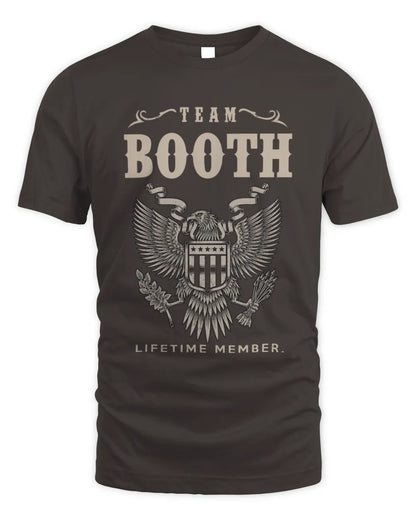 BOOTH TP06-K82 – Personalized Classic Style Apparel “Team NAME Lifetime Member” - Unisex Standard T-Shirt - Dark Chocolate