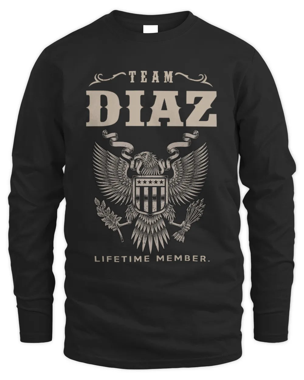 DIAZ TP06-K82 – Personalized Classic Style Apparel “Team NAME Lifetime Member” - Men's Long Sleeved T-Shirt - Black