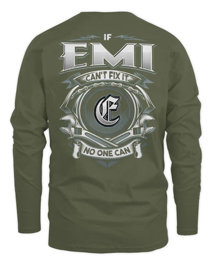 EMI AP81-K4-626 - Personalized Ahmed Quote Apparel “If Ahmed Can't Fix It, No One Can” - Men's Long Sleeved T-Shirt - Military Green