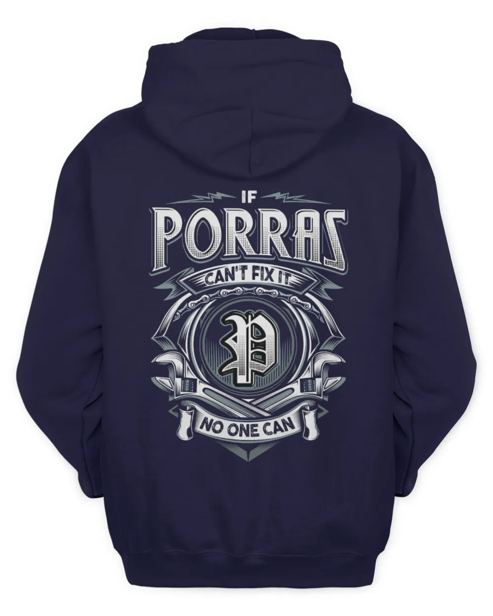 PORRAS AP81-K4-626 - Personalized Ahmed Quote Apparel “If Ahmed Can't Fix It, No One Can” - Unisex Hoodie - Navy