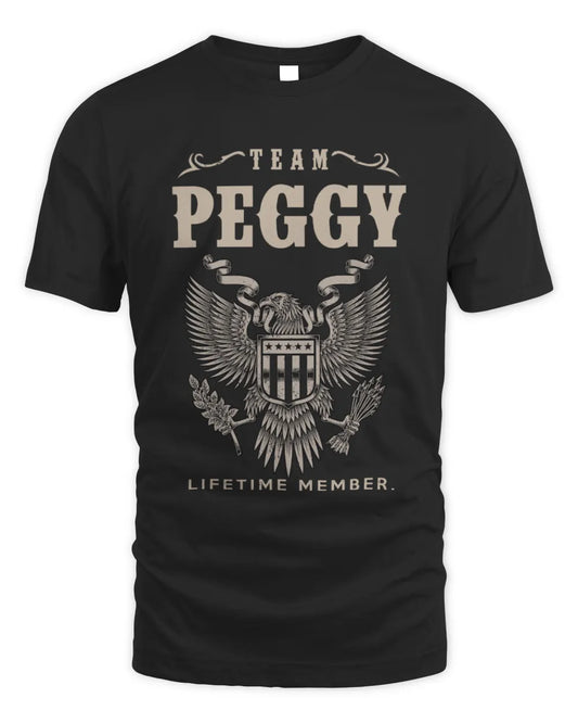 PEGGY TP06-K82 – Personalized Classic Style Apparel “Team NAME Lifetime Member” - Unisex Standard T-Shirt - Black