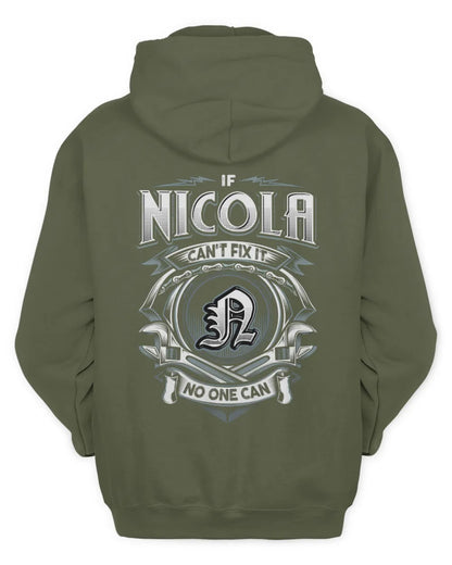 NICOLA AP81-K4-626 - Personalized Ahmed Quote Apparel “If Ahmed Can't Fix It, No One Can” - Unisex Hoodie - Military Green