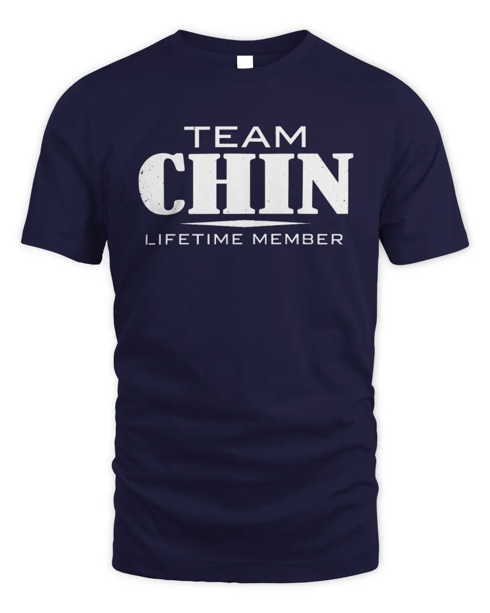 CHIN BL62-K4-128 - Personalized “Team NAME Lifetime Member” - Unisex Standard T-Shirt - Navy