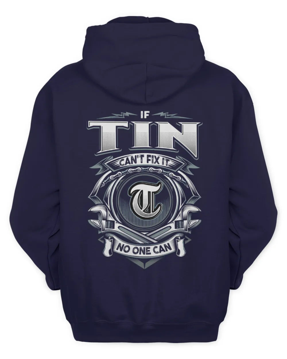 TIN AP81-K4-626 - Personalized Ahmed Quote Apparel “If Ahmed Can't Fix It, No One Can” - Unisex Hoodie - Navy
