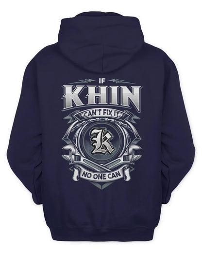 KHIN AP81-K4-626 - Personalized Ahmed Quote Apparel “If Ahmed Can't Fix It, No One Can” - Unisex Hoodie - Navy