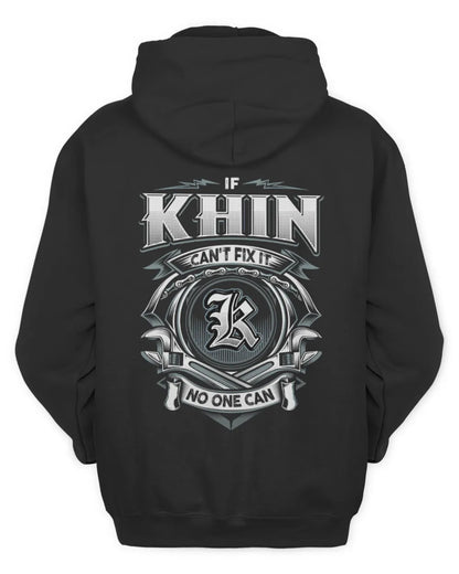 KHIN AP81-K4-626 - Personalized Ahmed Quote Apparel “If Ahmed Can't Fix It, No One Can” - Unisex Hoodie - Black