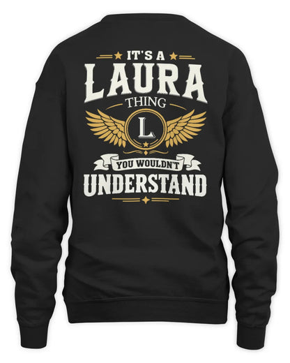 LAURA KT06-M008 It’s a [NAME] Thing – You Wouldn’t Understand | Personalized Vintage T-Shirt - Unisex Sweatshirt - Black
