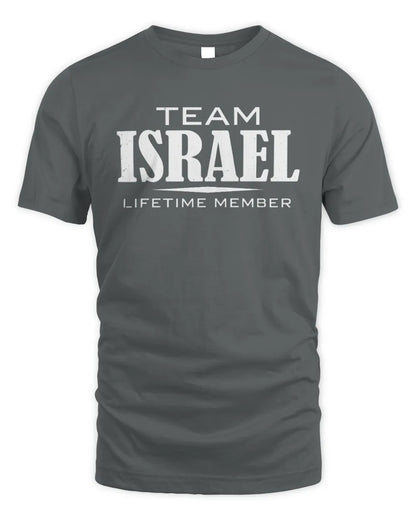 ISRAEL BL62-K4-128 - Personalized “Team NAME Lifetime Member” - Unisex Standard T-Shirt - Charcoal
