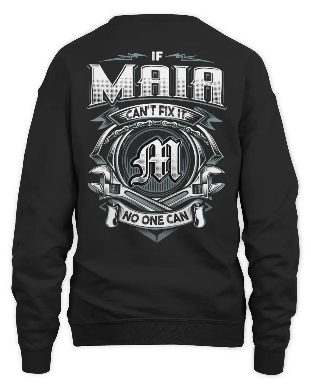 MAIA AP81-K4-626 - Personalized Ahmed Quote Apparel “If Ahmed Can't Fix It, No One Can” - Unisex Sweatshirt - Black