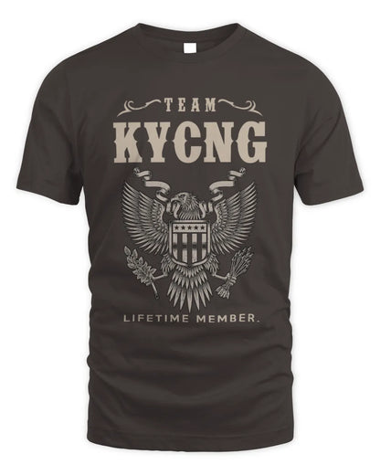 KYCNG TP06-K82 – Personalized Classic Style Apparel “Team NAME Lifetime Member” - Unisex Standard T-Shirt - Dark Chocolate