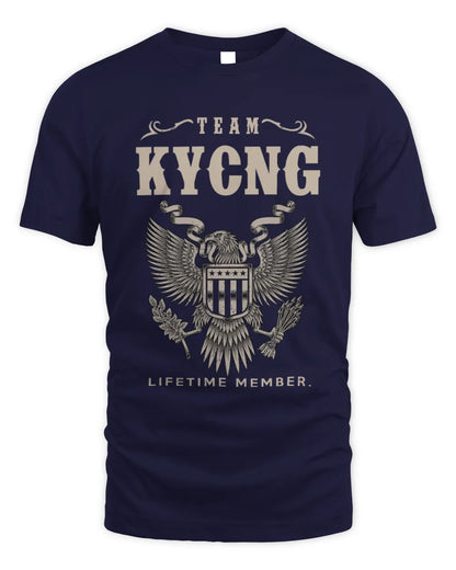 KYCNG TP06-K82 – Personalized Classic Style Apparel “Team NAME Lifetime Member” - Unisex Standard T-Shirt - Navy