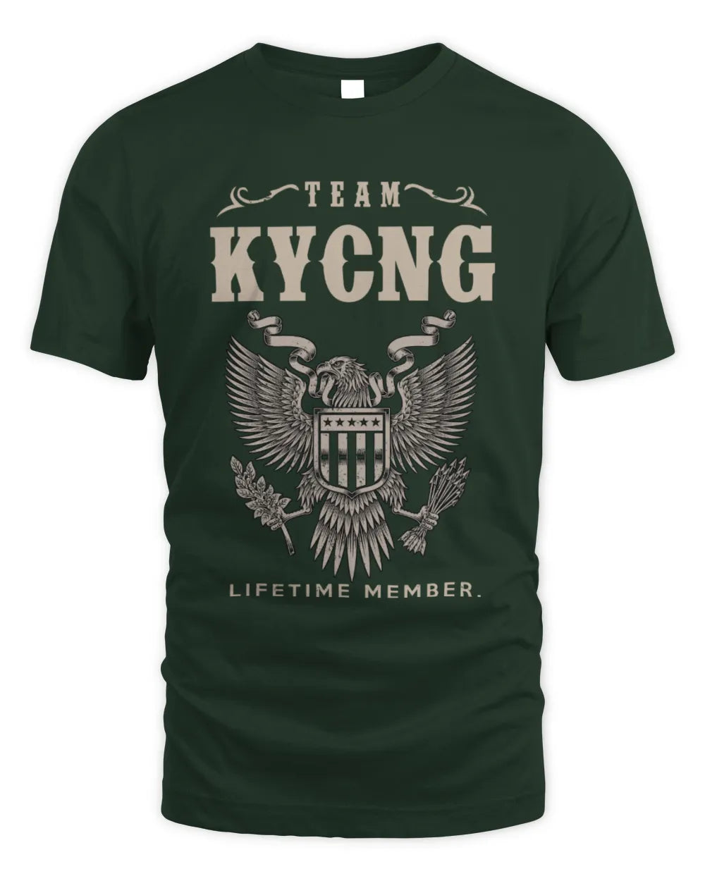 KYCNG TP06-K82 – Personalized Classic Style Apparel “Team NAME Lifetime Member” - Unisex Standard T-Shirt - Forest Green